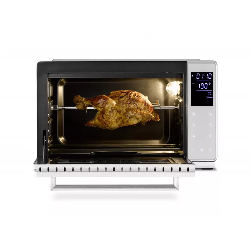 Kompakti-uuni Caso Bake & Style 26 Touch 1500 W hopea – miniuuni työtasolle, 26 cm käyttöleveys