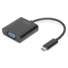 DIGITUS DA-70853 USB-C - VGA-sovitin, Full HD 1080p, musta