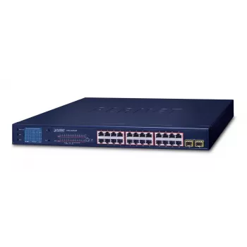 PLANET GSW-2620VHP - kytkin - 24 x 10/100/1000 (PoE+) + 2 x Gigabit SFP - pöytämalli, räkkiasennettava - PoE+ (GSW-2620VHP)