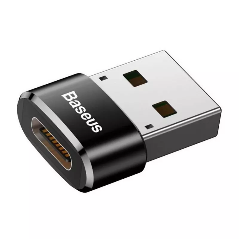 Baseus USB-uros - Type-C-naaras -sovitin muunnin musta