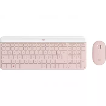 Logitech Slim Wireless Combo MK470 - näppäimistö-hiiri-sarja - langaton - 2,4 GHz - QWERTY - roosa (920-011314)