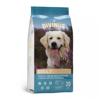 Kuivaruoka koirille DIVINUS Adult 20 kg — siipikarja, 23 % proteiinia, 8 % rasvaa, 3 % raakakuitua, sopii aikuisille koirille kaikenrotuisille