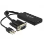Kaapeli DeLOCK 0,25 m VGA+USB2.0-A/HDMI