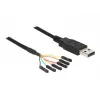 USB-kaapeli DeLOCK 1,8 m USB2.0-A/TTL 6-napainen musta