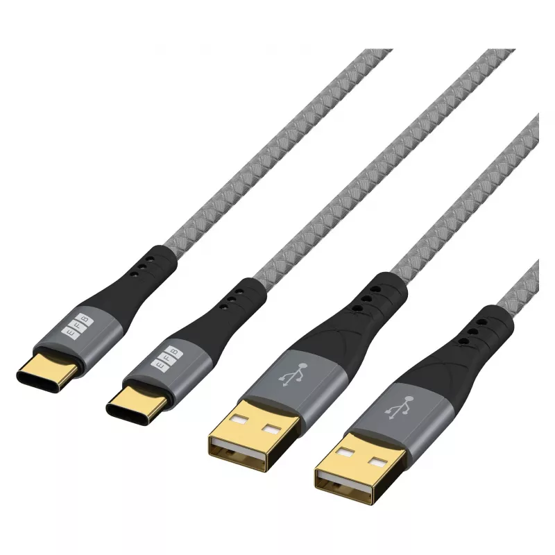 EFB Elektronik USB-A–USB-C-kaapelisarja 60W QC 3A 2x2m - Digitaalinen/data (USB-AC-00007)