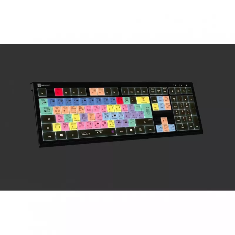 Logickeyboard Adobe Premiere Pro CC ASTRA 2 taustavalaistu näppäimistö saksa (LKB-PPROCC-A2PC-DE)