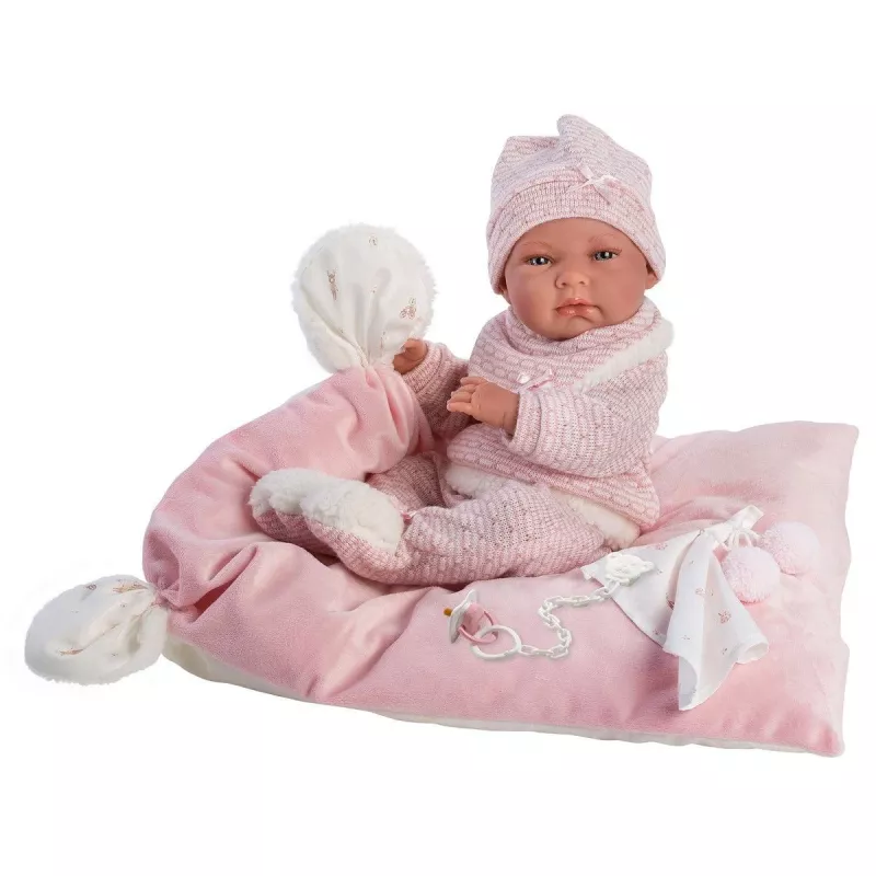Nukke 73860 vauvanukke Nica vaaleanpunaisella peitolla 38 cm Llorens