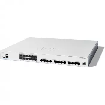 Cisco Catalyst C1300-24XTS hallittava L2/L3-kytkin, 24 porttia (12x 10GE RJ-45 + 12x 10GE SFP+), 480 Gbit/s, RJ-45/USB-C-konsoli, 16 000 MAC-taulu, telineasennus