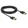 DeLOCK Slim High Quality - HDMI Ethernet-kaapelilla - HDMI (M) - HDMI (M) - 25cm - kolmoiseristys - musta - 4K-tuki (85117)