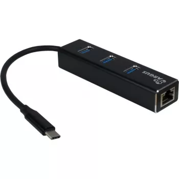 Inter-Tech Argus IT-410 - keskitin - 3 x SuperSpeed USB 3.0 + 1 x 10/100/1000 - pöytämalli (88885440)