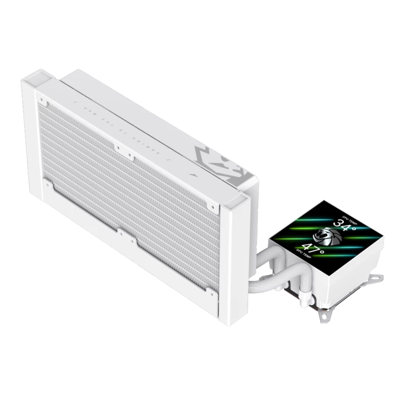 Gamemax CPU-nestekühler | GLACIER 240 LCD WH | Intel, AMD