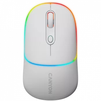 Canyon MW-22 CNS-CMSW22SW hiiri – 2-in-1 Bluetooth/2,4 GHz – optinen – 800/1200/1600 DPI – 4 painiketta – RGB-valaistus – ladattava – lumenvalkoinen