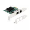 DeLOCK PCI Express x1 -kortti 2 x RJ45 Gigabit LAN BCM harmaa