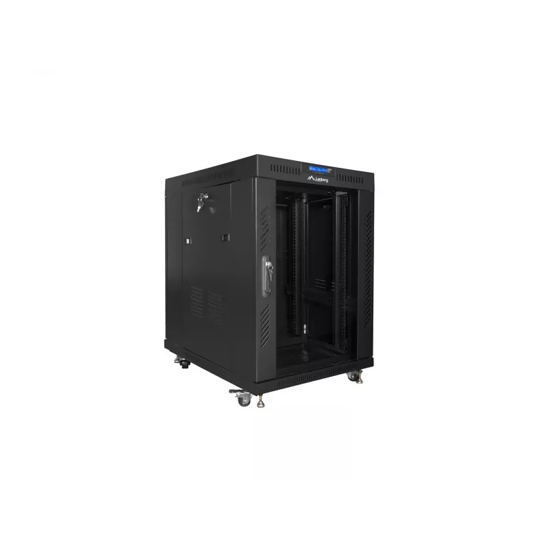 Vapaasti seisova kaappi Lanberg FF01-8015-12BL 15U musta 800 kg