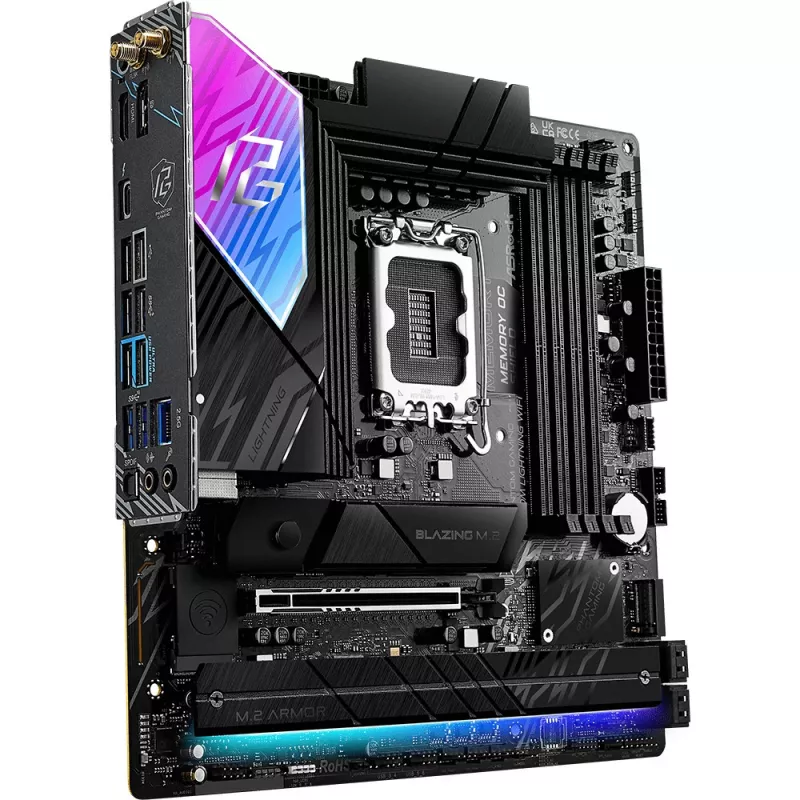 Emolevy ASRock B860M Lightning WiFi — Intel B860, LGA1851, microATX, DDR5, 4 DIMM, Wi‑Fi 6E, 2.5Gb LAN, Thunderbolt 4