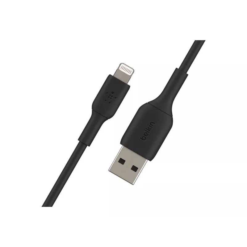 BELKIN PVC USB-KAAPELI USB-A - LIGHTNING, 1M, MUSTA