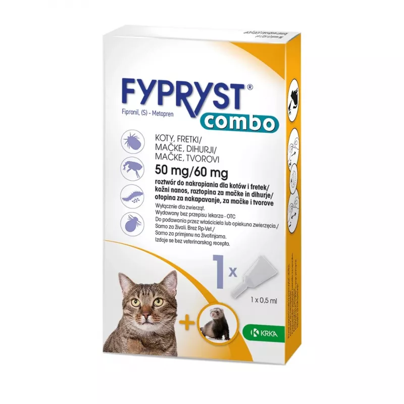 FYPRYST Combo 50/60mg - tipat kirppuja ja punkkeja vastaan kissoille – 1x0,5ml