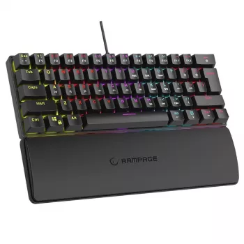 Mekaaninen näppäimistö RAMPAGE PLOWER K60 sinisillä kytkimillä ja RGB-taustavalaistuksella