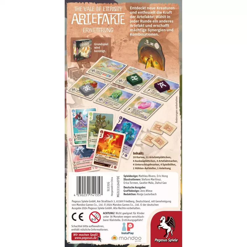 The Vale of Eternity: Artefakte, lautapelin lisäosa