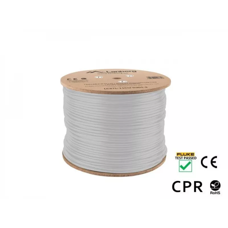 Verkkokaapeli Lanberg LCS7L-11CU-0305-S RJ45 Cat7 305 m valkoinen