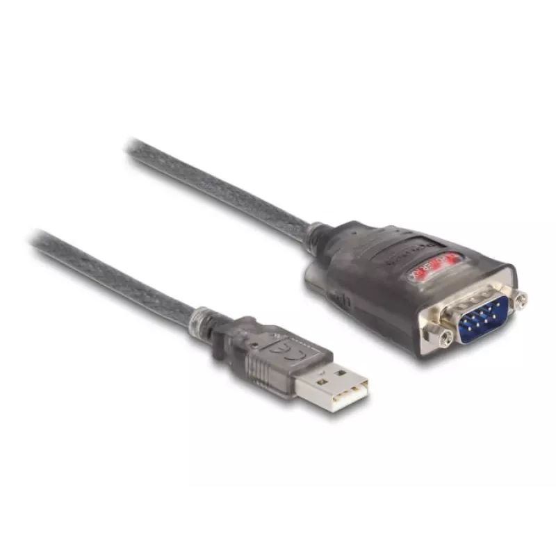 DeLOCK 61400 kaapeliadapteri USB A RS-232 musta