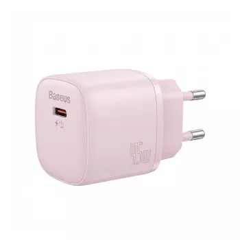 Laturi Baseus PicoGo GaN 45W EU pinkki – USB-C PD 45W kompakti pöytälaturi