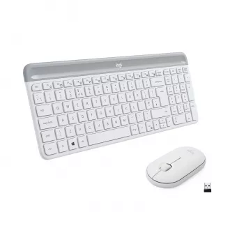 Logitech Slim Wireless Combo MK470 - näppäimistö-hiiri-sarja - langaton - 2,4 GHz - espanjalainen - luonnonvalkoinen (920-009199)
