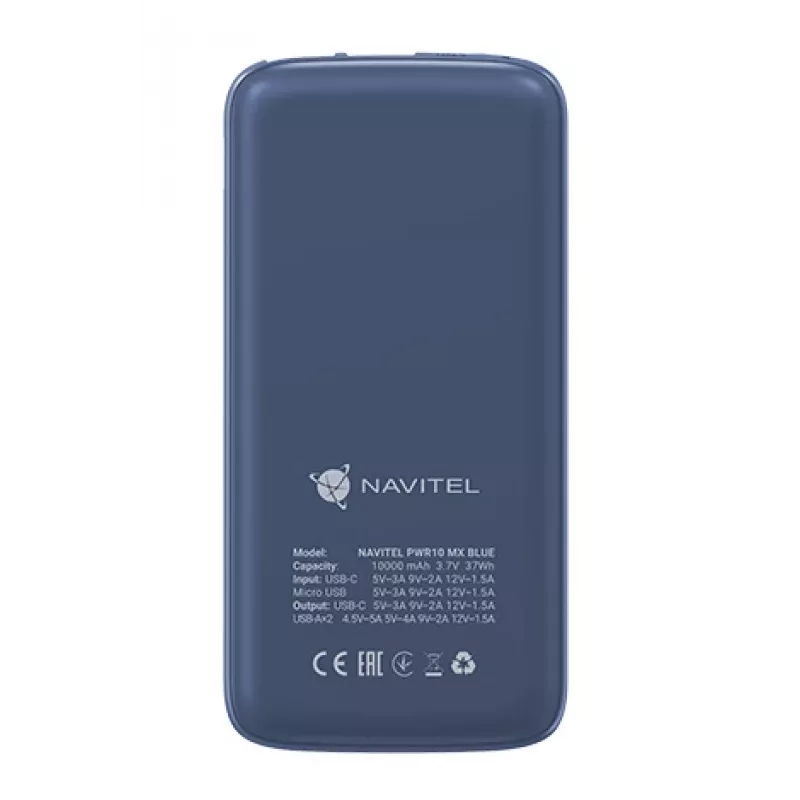 Kannettava varavirtalähde Navitel PWR10 MX SININEN 10000 mAh