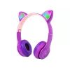 Langaton kuulokemikrofoni Bluetooth 5.0 LED lapsille violetti korvat
