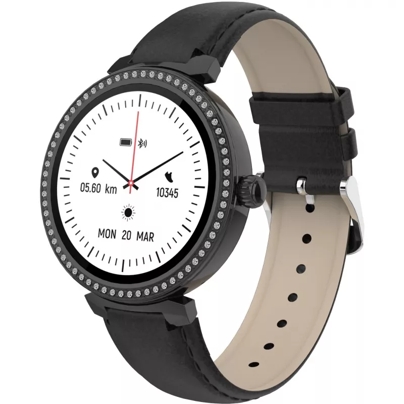 Denver SWC-342B älykello, 3,05 cm (1,2") IPS-kosketusnäyttö 240 x 240 pikseliä, Bluetooth, musta