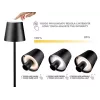 Beper P201UTP118 ladattava LED-pöytävalaisin, 1,5 W, kosketuskytkin, himmennettävä, 33 mm:n pullosovitin, vedenkestävä, musta