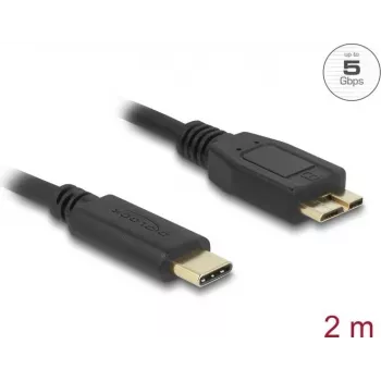 DeLOCK USB-kaapeli USB 3.2 Gen 1 2 m USB C - Micro-USB B musta