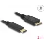 DeLOCK USB-kaapeli USB 3.2 Gen 1 2 m USB C - Micro-USB B musta