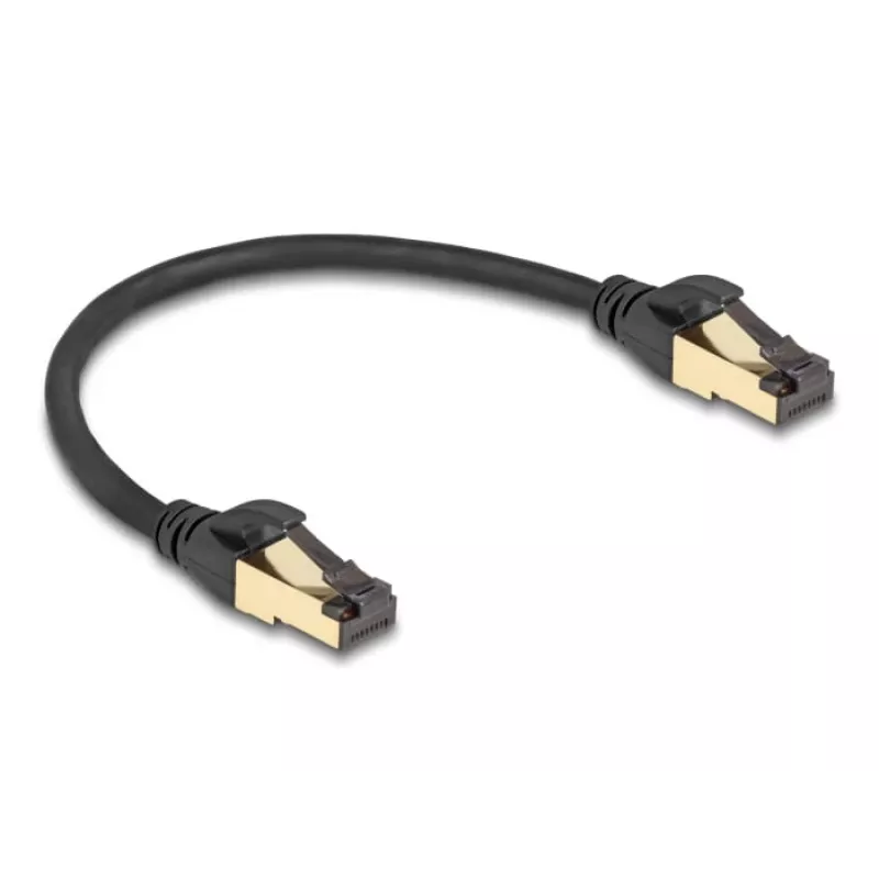 Verkkokaapeli DeLOCK RJ45 Cat.6A pistoke - pistoke S/FTP 0,3 m musta