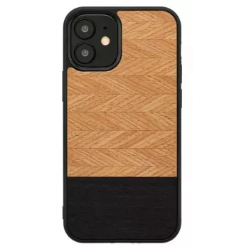 Man and Wood -suojakotelo iPhone 12 mini Herringbone nero musta