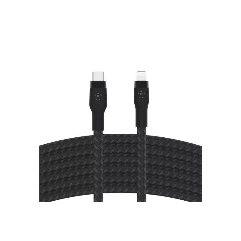 Belkin BOOST CHARGE - Lightning-kaapeli - 24-pin USB-C uros - Lightning uros - 3 m - musta - Apple iPad/iPhone/iPod (Lightning)