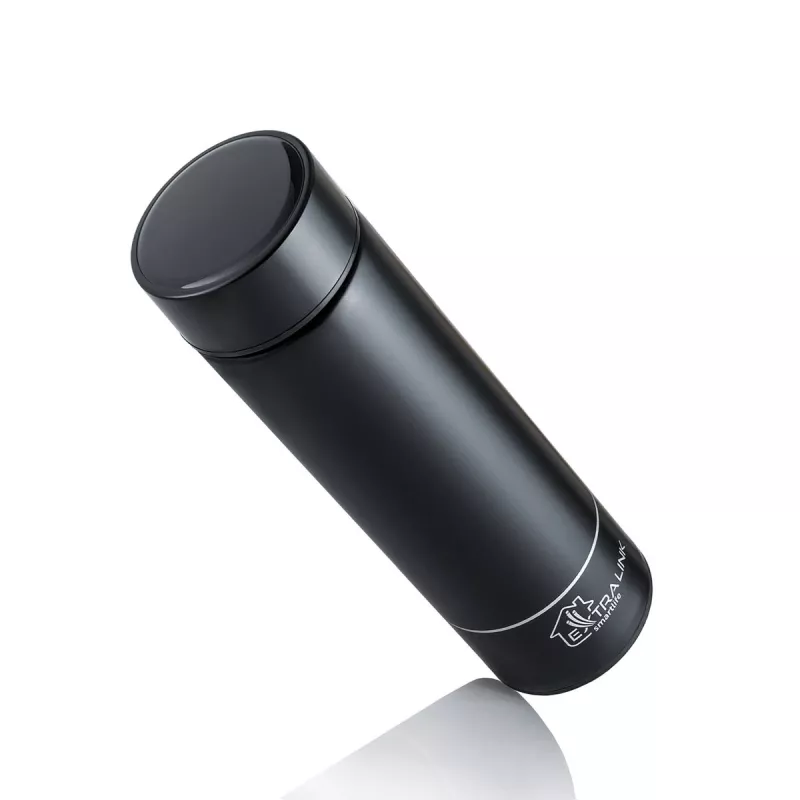 Extralink Smart Travel Mug musta, termomuki LED-näytöllä