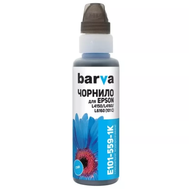 Yhteensopiva Barva Epson 101 C (C13T03V24A) (E101-559-1K) mustetäyttöpullo, syaani