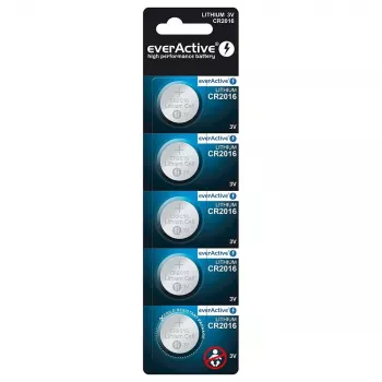 Litiumparistot Mini CR2016 blisteri 5 kpl - paristo - CR2016 (CR20165BL) - Everactive