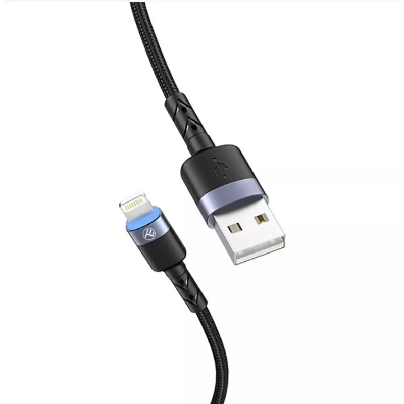 USB-Lightning-datakaapeli Tellur 1,2 m nailon punottu musta