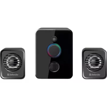 2.1-tietokonekaiuttimet DEFENDER V12 11W RMS USB, 3,5 mm, woofer, musta, 223×115×130 mm
