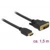 DeLOCK 85653 videokaapelisovitin 1,5 m HDMI Type-A DVI musta