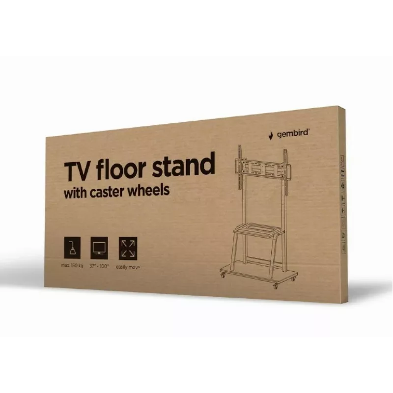 Gembird TVS-100F-01 lattiasteline näytöille 2,54 m (100) musta