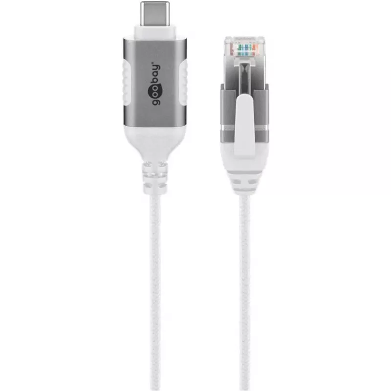 Goobay Ethernet-kaapeli USB-C 3.1 - RJ45 ohut 10 m – yhdistä reititin, modeemi tai (74391)