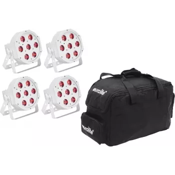 LED-spottivalo EUROLITE SLS-7 HCL 4x valkoinen Softbag-laukulla