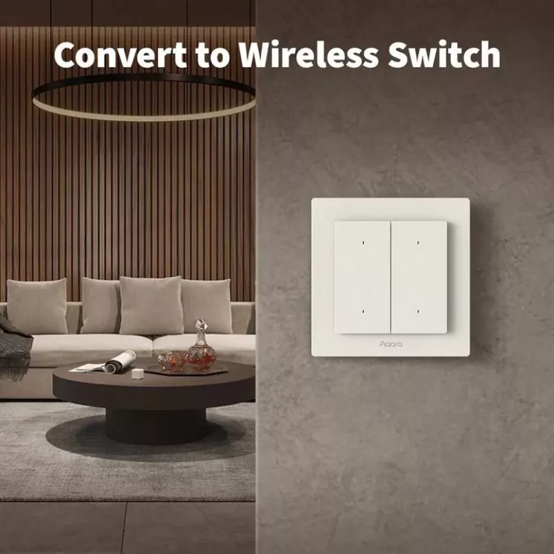 AQARA valokatkaisin H2 EU (4 painiketta, 2 kanavaa) (WS-K08D) – Zigbee- ja Thread-seinäkatkaisin 2 releellä