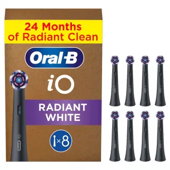 Oral-B IO Series Radiant valkoinen musta alkuperäiset harjaspäät hampaiden valkaisuun 8