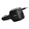 Belkin 75W 2-porttinen vetäytyvällä USB-C-kaapelilla auto - kaapeli (CCC001HQBK)