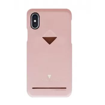 VixFox puhelimen takakuori iPhone XSMAX - korttipaikka, vaaleanpunainen