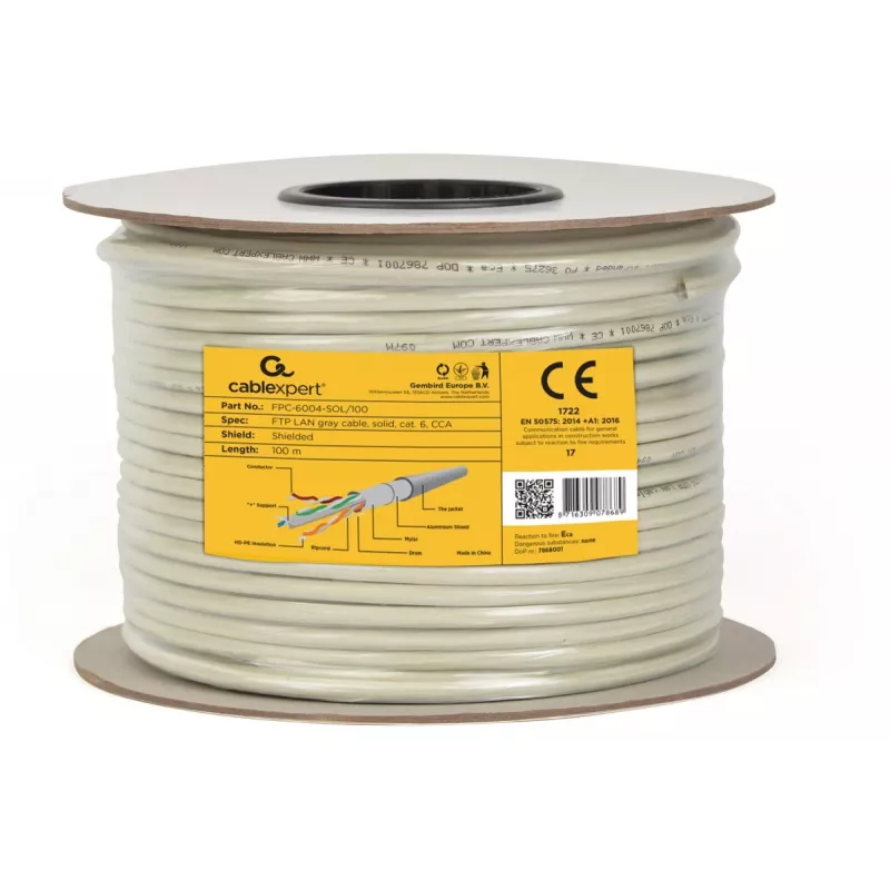 Gembird CAT6 FTP 100m verkkokaapeli harmaa F/UTP (FTP)